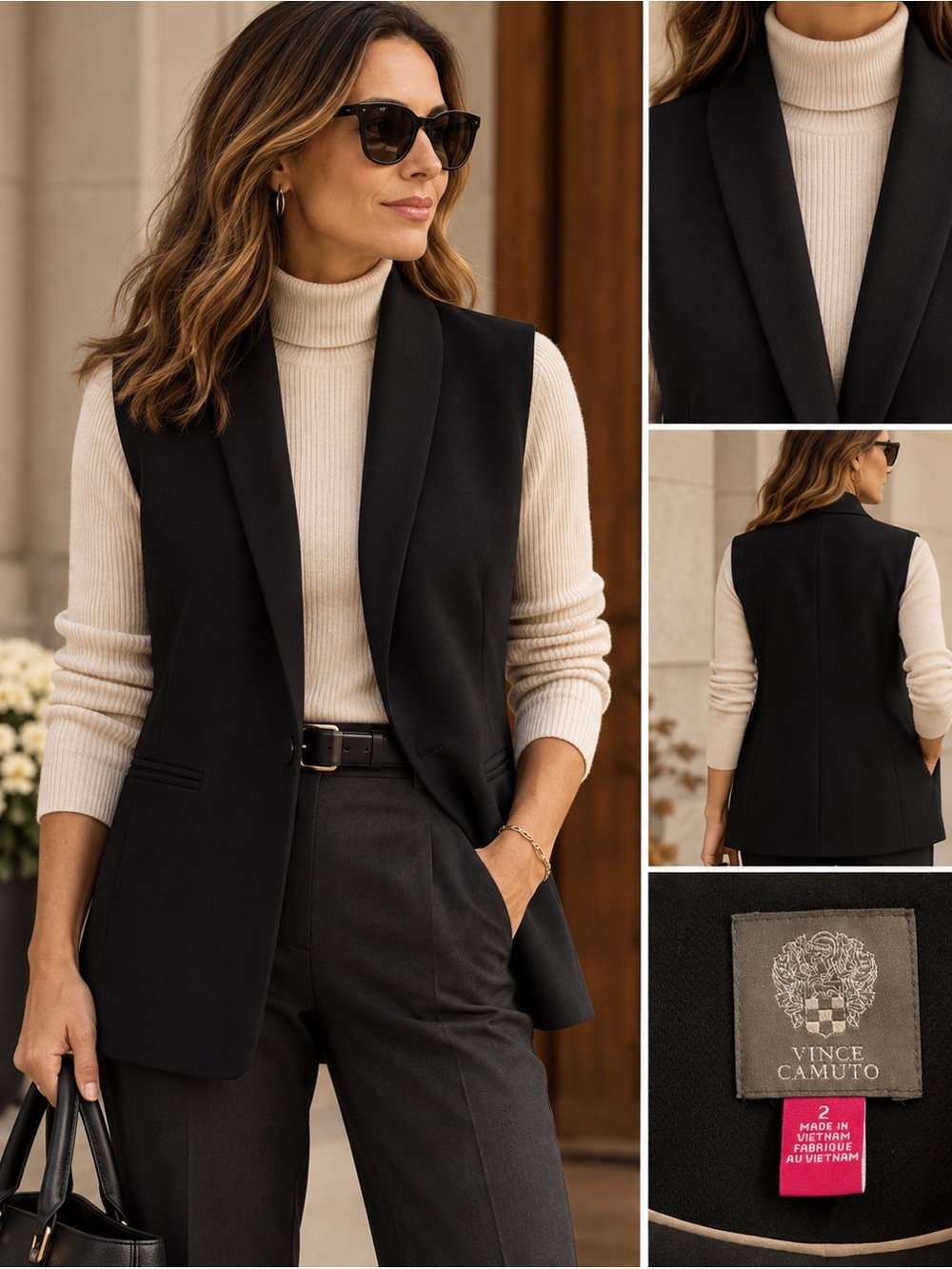 Vince Camuto Longline Blazer Vest, Size 2